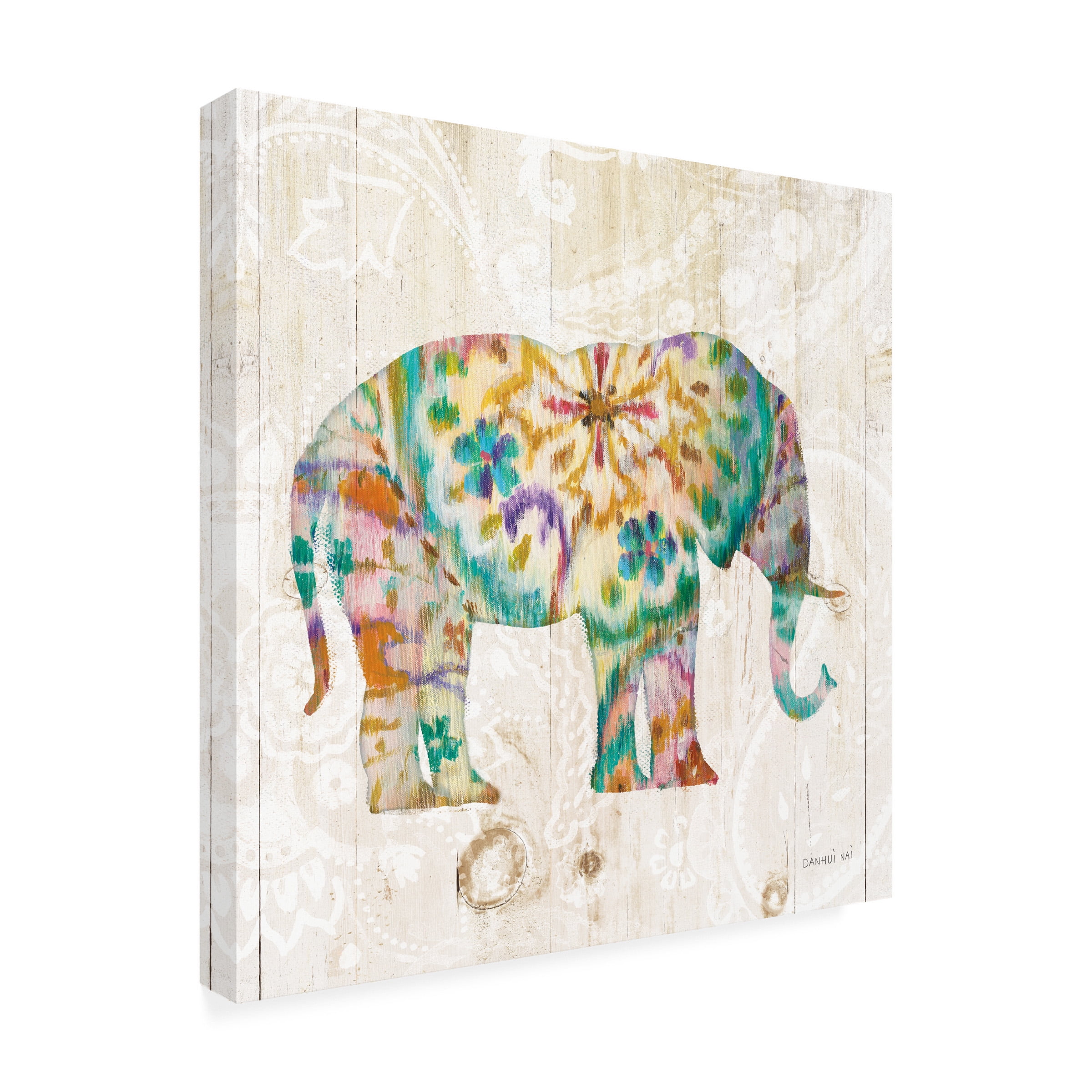 Trademark Fine Art 'Boho Paisley Elephant I' Canvas Art by Danhui Nai
