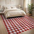thumbnail image 3 of ODIKA 8'x10' Washable Area Rug Non-Shedding, Easy Care, Plaid Checkered Checked Farmhouse Gingham Grid Striped Christma for King Size Bedroom Under Bed, Master Suite, 3 of 7