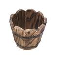thumbnail image 2 of koolsoo Rustic Hand Held Flower Pot Boxes, vintage Barrel Planter, Wooden Planter, Wood Wavy Top_S, 2 of 7