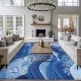 thumbnail image 3 of Nautical Coastal Area Rugs 5'x7', Small Throw Rugs for Laundry Room Playroom, Watercolor Summer Ocean Waves Coral Blue Indoor Outdoor Rug Non-Slip Low Pile Carpet Runner Reversible Floor Mats, 3 of 8