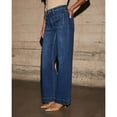 thumbnail image 6 of Women's High Waist Wide Leg Straight Jeans with Patch Pockets - Stretch Denim Casual Pants for Everyday Wear, 6 of 6