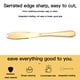 thumbnail image 4 of Inteprter Cuchillo rebanador de pan, rallador de queso, rebanador de mantequilla con raspador de agujeros, raspador de crema de pan de acero inoxidable, Cocina y Comedor oro Inteprter HA002645-02, 4 of 6