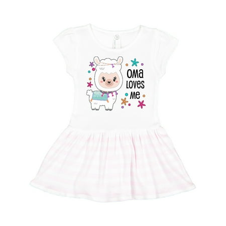 

Inktastic Oma Loves Me- cute and happy llama Gift Toddler Girl Dress