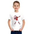 thumbnail image 1 of Boys' Casual Sports T-Shirt with Cartoon Rugby Player Print - 100% Cotton, Machine Washable, Durable Knit Fabric - Breathable Round Neck Short Sleeve Tee for Spring, Autumn & Summer - Street Styl, 1 of 6