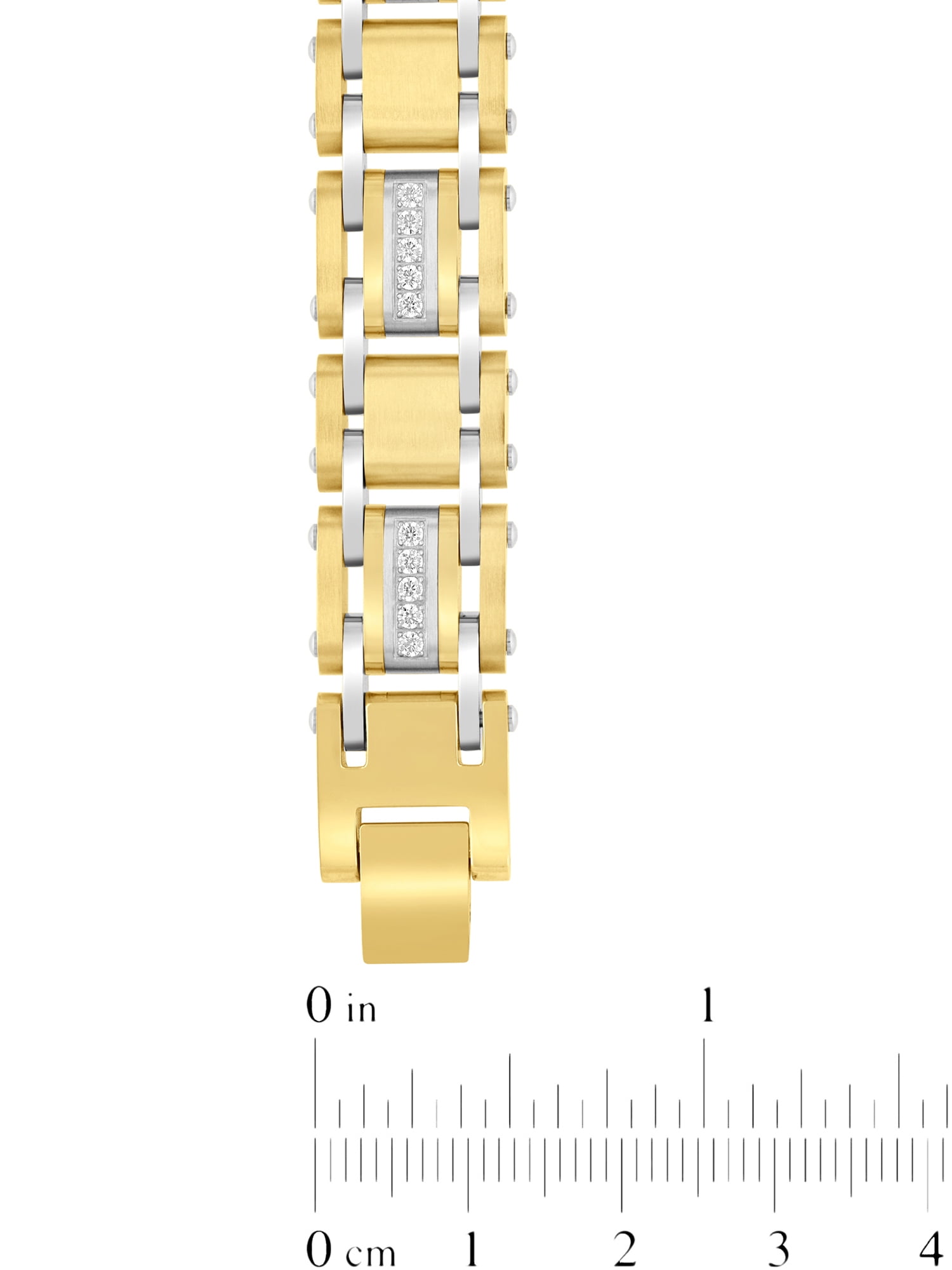 Men's Two-Tone Stainless Steel Cubic Zirconia Bracelet - Brilliance Fine Jewelry