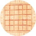 thumbnail image 1 of Ahgly Company Indoor Round Abstract Orange Modern Area Rugs, 4' Round, 1 of 4