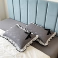 thumbnail image 2 of 2-Pack Sweetheart Pillowcases - Flannel Ruffled Pillow Covers with Bow | Soft Skin-Friendly Pillowcases for Bedroom, Multiple Colors, 2 of 5
