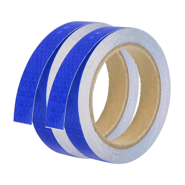 Unique Bargains Reflective Tape, 2pcs 0.8'x33FT Waterproof High Visibility Warning Safety Tape, Blue