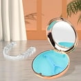 thumbnail image 2 of pitrice Travel Retainer Case with Mirror Mouth Guard Case Protection with Vent Holes Champagne Gold, 2 of 8