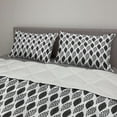 thumbnail image 2 of Abstract Comforter & Sham Bedding Set, Layout of Animal Print Inspired Motifs Drawn by Hand Polka Dots Stripes, 3 pcs Duvet Set Microfiber Filling Quilt, 5 Sizes, Charcoal Grey White, by Ambesonne, 2 of 4