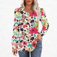 thumbnail image 2 of hxobax Women Floral Tunic Tops for Leggings Long Sleeve T-Shirts Spring Fall Crewneck Pleated Tshirt, 2 of 5