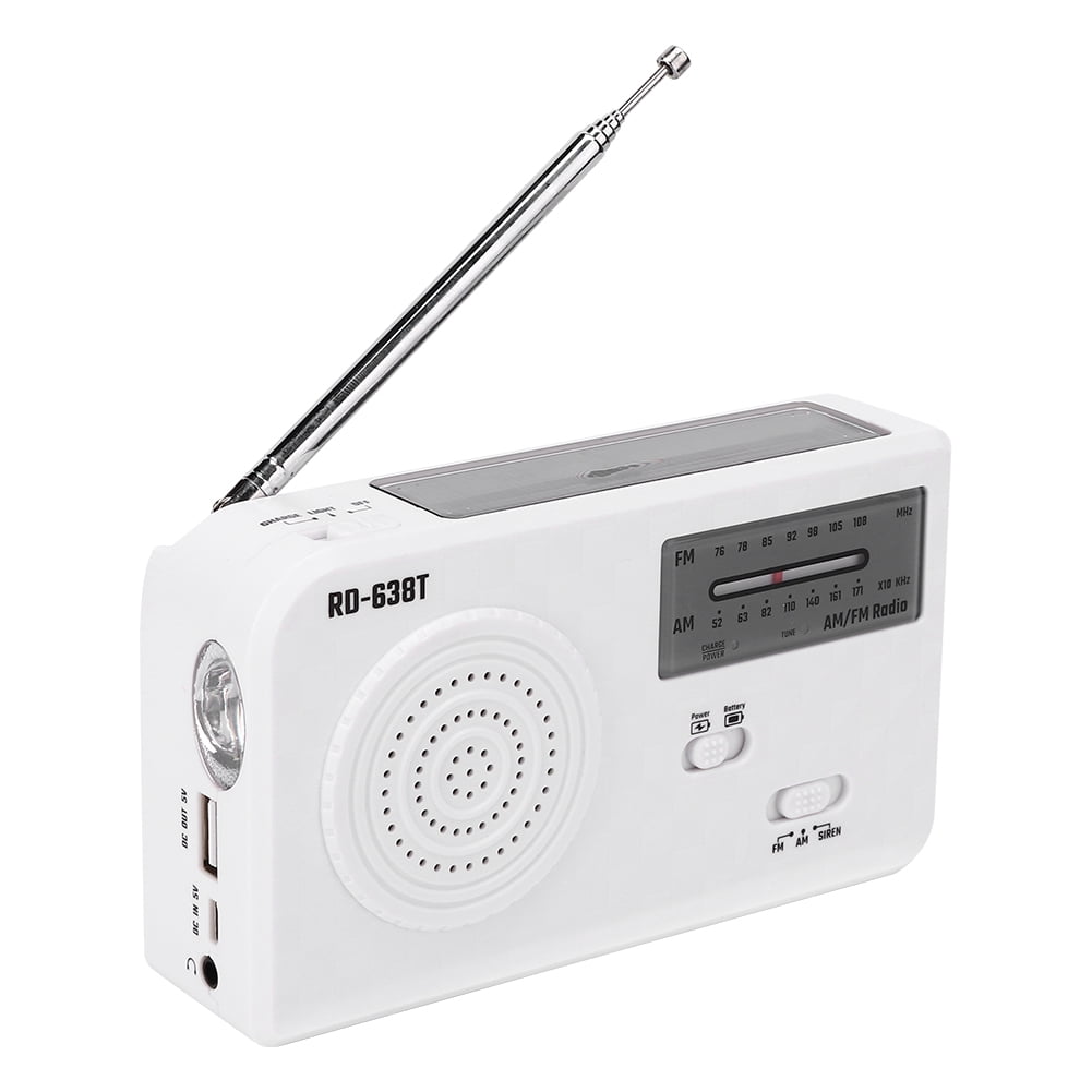 RD?638T Portable Solar Powered Hand Crank AM FM Radio Emergency with LED Flashlight