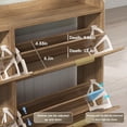 thumbnail image 5 of MIDODO Large Rattan Shoe Storage Cabinet with 4 Flip Drawers,  Freestanding Shoe Organizer with Metal Legs for Entryway, Hidden Golden Handles, Narrow Shoe Rack Cabinet, 5 of 8