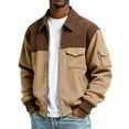 thumbnail image 2 of Bomber Jacket Men Zip Up Lightweight Jackets Casual Stylish Fall Winter Coats Windbreaker Clothing with Pockets Khaki 2XL, 2 of 4