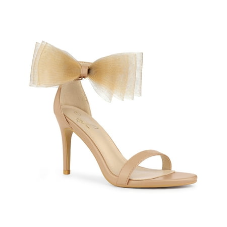 

Perphy Women s Open Toe Ankle Strap Bow Tie Stiletto High Heels Sandals