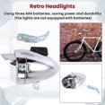 thumbnail image 5 of Bicycle Hat Front Light Retro Headlights Metal Silver 6Led Waterproof, 5 of 5