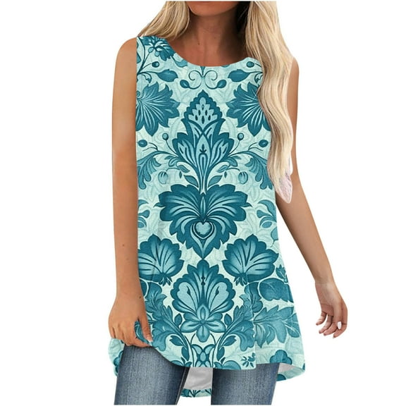 Plus Size Summer Tops For Curvy Women Extra Long White Tank Tops For Women Sleeveless Tunic Tops For Women Loose Fit Dressy Plus Size T Shirts For Women Cotton