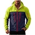 thumbnail image 2 of LYSMORA Mens Waterproof Hooded Rain Jacket Adjustable Cuff Hem Multi Zipper Pockets Lightweight Hiking Outdoor Windbreaker Coat, 2 of 8