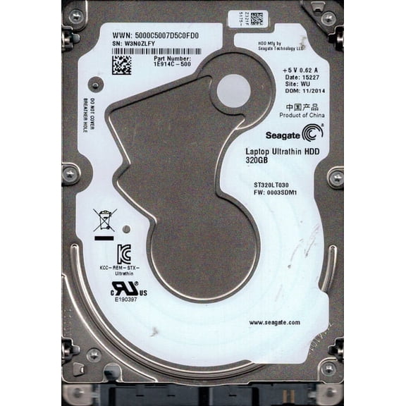 ST320LT030 P/N: 1E914C-500 F/W: 0003SDM1 WU W3N Seagate 320GB