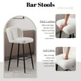 thumbnail image 2 of Dayalane Modern Upholstered Counter Height Bar Stools Set of 4, 30 Inch Sherpa Barstools with Back, Comfy Bar Stools with Metal Legs for Kitchen Counter, Island Stools for Restaurants,Bar, White, 2 of 10