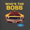 thumbnail image 2 of Wild Bobby, Who's The Boss Yellow 1969 Mustang 302, Cars and Trucks, Front and Back Unisex Crewneck Graphic Sweatshirt, Charcoal, Medium, 2 of 4