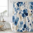 thumbnail image 6 of Blue Spring Floral Shower Curtain Set - 48" x 72" Washable Bathtub Curtain with 12 Hooks, Summer Pastoral Leaf Country Waterproof Fabric Stall Shower Curtains for Bathroom/Bathtub Décor, 6 of 6