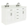 thumbnail image 4 of Ariel Hepburn 61 In. Double Rectangle Sink Vanity With 0.75 In. Carrara White Countertop In White, 4 of 9