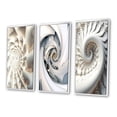 thumbnail image 3 of Designart "White Spiral Universe Fractal Realm I" Fractals Framed Wall Art Set Of 3 - White Transitional Frame Gallery Wall Set For Home Decor, 3 of 6
