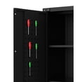 thumbnail image 3 of 72" H Locking Metal Garage Storage Cabinet with Wheels & Pegboard, 4 Adjustable Shelves for Workshop, Home Office or Garage, Black, 3 of 8