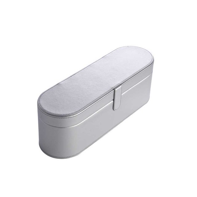 Monstrate Estuche de almacenamiento para secador de pelo eléctrico de cuero PU, reemplazo portátil, elegante, resistente al agua, caja Almacenamiento y organización del hogar Plata