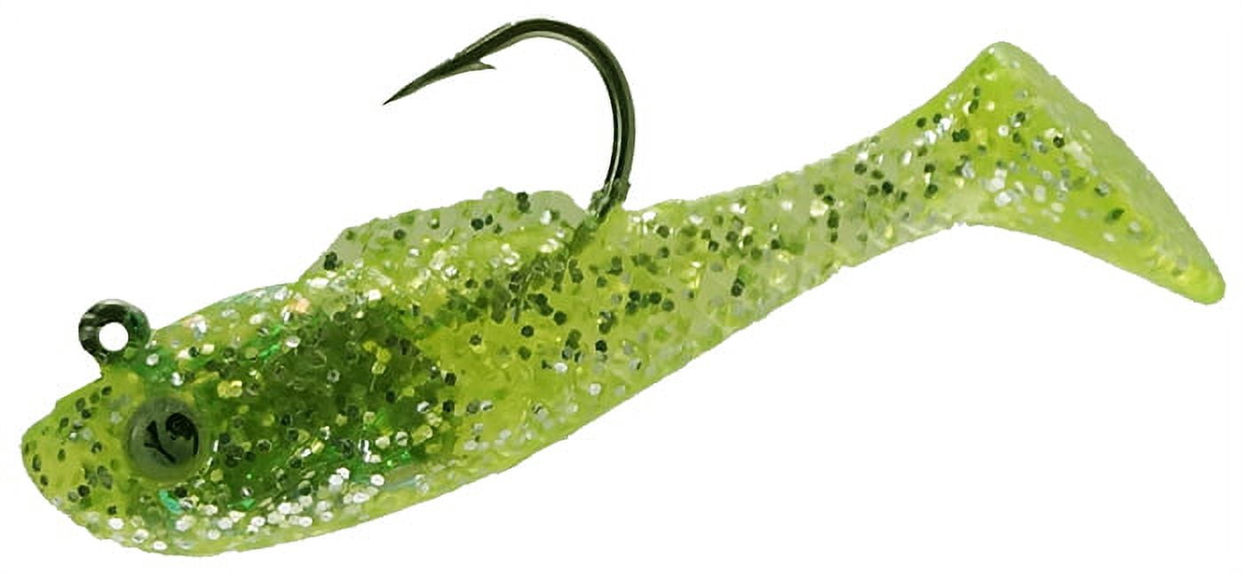 (3 pack) Creme 1.5" Spoiler Shad Swim Bait Fishing Lure, Chartreuse