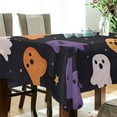 thumbnail image 5 of Yayeee Tablecloths 60" x 108" Rectangle Wrinkle Resistant Party Table Cover, Orange Halloween Ghosts, 5 of 8