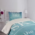thumbnail image 4 of Ambesonne Blue White Quilted Coverlet 2 Pcs, Typography Message, Twin Size, Blue White, 4 of 5
