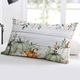 thumbnail image 5 of Thanksgiving Fall Throw Pillow Cover 20 x 26 Inch Decorative Pillow Cover Autumn Eucalyptus Sage Green Pumpkin Lumbar Pillowcase Seasonal Rectangle Cushion Case for Couch Sofa Bed Living Room, 5 of 7