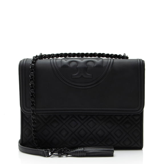 Pre-Owned Tory Burch Matte Leather Fleming Medium Shoulder Bag