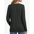 thumbnail image 3 of OALUXE Long Sleeve Shirts for Women Dressy Casual Tunic Tops Crewneck Front Twist Blouses, 3 of 7