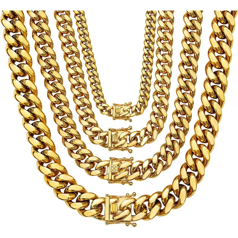 Miami Cuban Link Necklace - 8mm, Size 28, 18K Chain - The GLD Shop