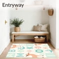 thumbnail image 3 of ODIKA 4'x6' Machine Washable Non-Slip Area Rug, Whimsical Woodland Alphabet with Forest Creatures and Letter Blocks High Traffic Rug with Pad, Orange, 685553, 3 of 8