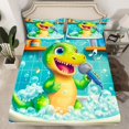 thumbnail image 2 of Erosebridal Singing Alligator Sheet Set Twin,Cartoon Animal Bedding Sets Twin Size,Ultra Soft Bed Sheets Twin,Kawaii Room Decorative,3pcs, 2 of 7