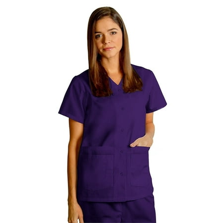 

Adar Universal Double Pocket Snap Front Top Available in 39 solid colors