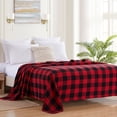 thumbnail image 3 of Sweet Home Collection Cotton Blend Knit Buffalo Check Blanket King Black White, 3 of 3