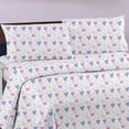 thumbnail image 2 of Bed Sheet Set for Kids Girls Full Size Kids Sheets Microfiber Kids Fitted Sheet Breathable and Silky Soft Feeling Kids Sheet Set Purple Love Heart Rainbow Kids Full Bed Sheet, 2 of 8