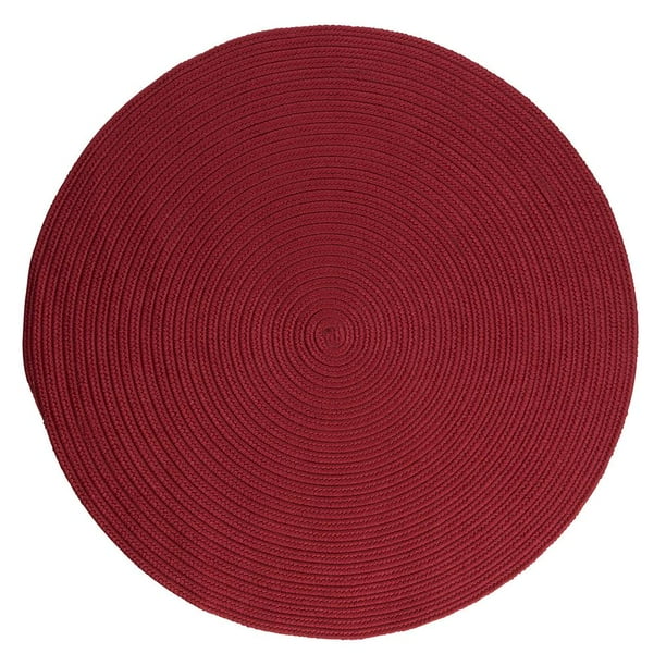 8' Maroon Red Reversible Round Handcrafted Area Rug