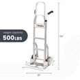 thumbnail image 3 of Stair Climber Hand Truck 500 lb – Aluminum, 8" Rubber Wheels, Skid Bars, 17.5" Nose Plate, Dolly, 3 of 8