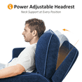 thumbnail image 3 of MCombo Wall Hugger Power Loveseat Recliner with Adjustable Headrest, USB and Type C Charge Ports, Navy Blue, 3 of 7