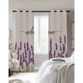 thumbnail image 4 of Purple Flower Kitchen Curtains Wildflower Lavender Pastoral Botanical Cafe Short Curtains for Bathroom Blackout Window Curtain Grommet Small Window Treatment Drapes for Bedroom Living Room 52"x45"x2, 4 of 9