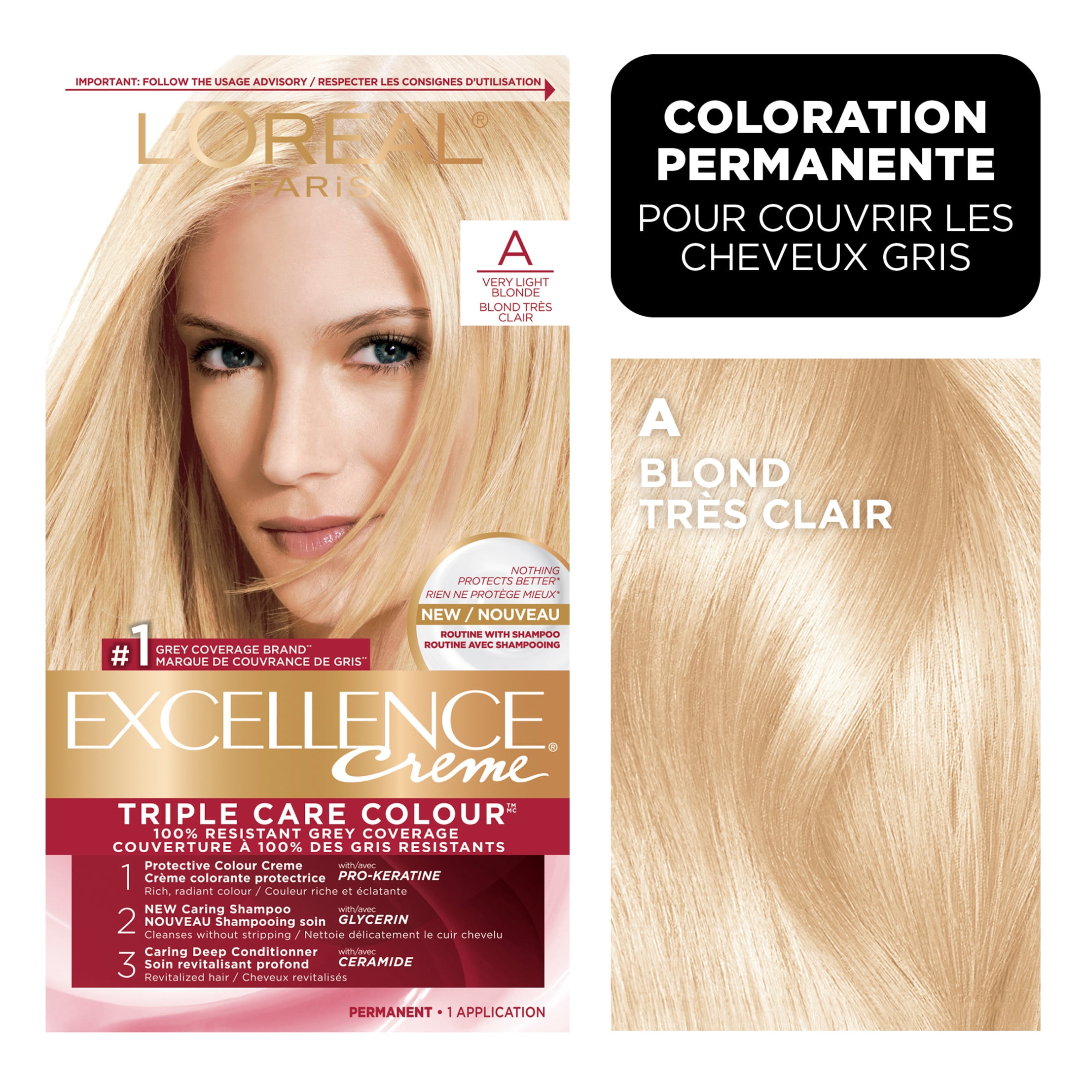 L'Oréal Paris Excellence Crème Triple Care Hair Dye, Permanent Hair Color, 1 Pack
