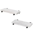 thumbnail image 5 of MyGift 16 inch Rectangular Wall-Mounted Wood Shelves with Black Metal Pipe Brackets, White, 5 of 6