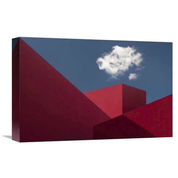 Global Gallery Hugo Borges 'Red Shapes' Canvas Wall Art