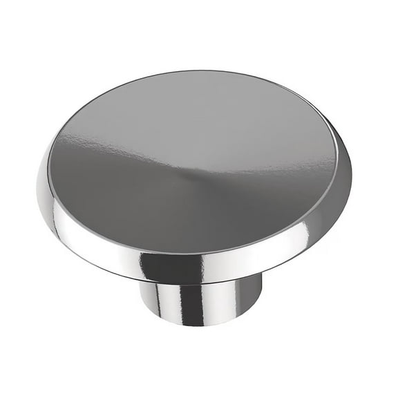 Allen   Roth Lockhart Polished Chrome 1 7/16" Concave Cabinet Drawer Knob